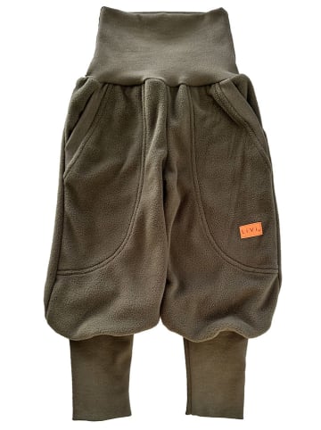 LiVi Fleece-Streetjogger "Khaki" in Khaki