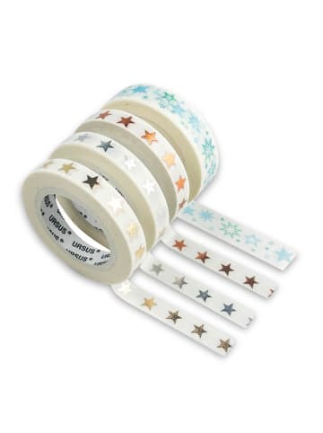 URSUS 4er-Set: Papierklebebänder "Sterne" in Bunt