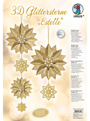 URSUS 3D-Glittersterne-Bastelset "Estelle" in Gold