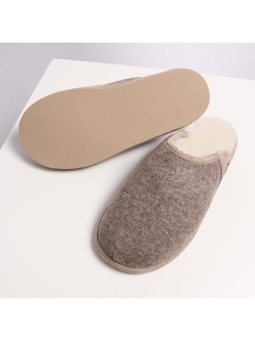 Kaiser Naturfellprodukte H&L Instappers met lamsvacht "Cosy Filz" bruin