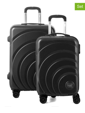 Travel World 2-delige hardcase-trolleyset zwart