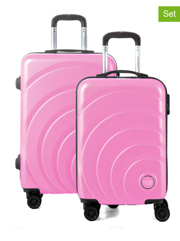 Travel World 2-delige hardcase-trolleyset roze