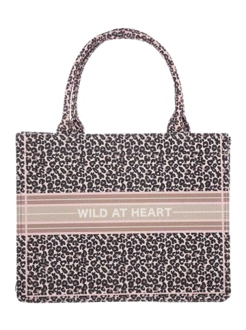 Zwillingsherz Schultertasche in Beige/ Schwarz - (B)41 x (H)32 x (T)16 cm