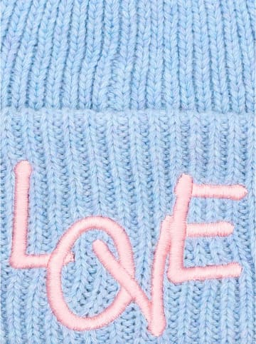 Zwillingsherz Wełniana czapka "Love" w kolorze błękitnym