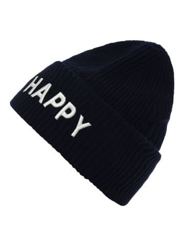Zwillingsherz Wełniana czapka "Happy" w kolorze granatowym