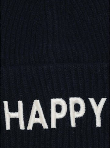 Zwillingsherz Wełniana czapka "Happy" w kolorze granatowym