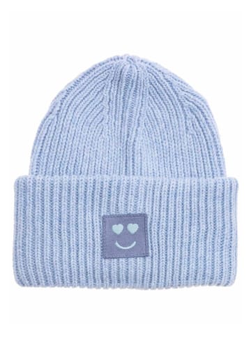 Zwillingsherz Wełniana czapka "Smiley" w kolorze błękitnym