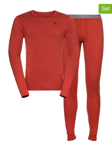 Odlo 2-delige functionele wollen ondergoedset "Merino 200" rood