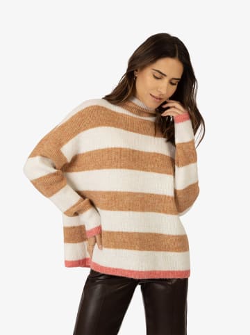 APART Sweter w kolorze kremowo-karmelowym