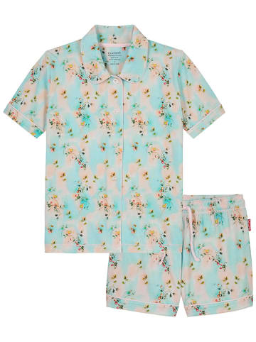 Claesens Pyjama turquoise/lichtroze