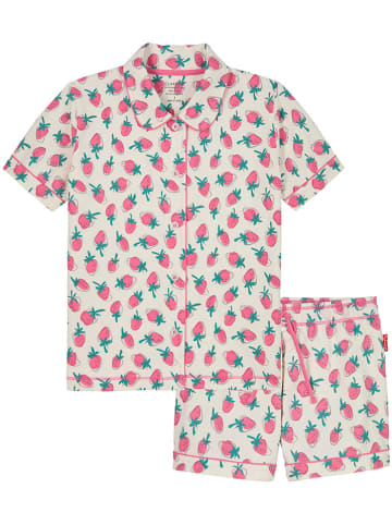 Claesens Piżama w kolorze kremowo-różowym