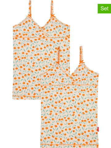 Claesens 2-delige set: onderhemden beige/oranje/groen