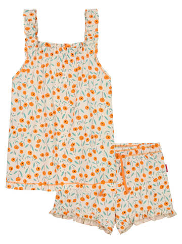 Claesens Pyjama in Beige/ Grün/ Orange