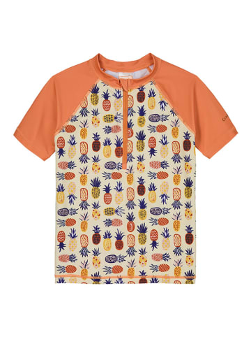 Claesens Koszulka kąpielowa w kolorze pomarańczowym ze wzorem