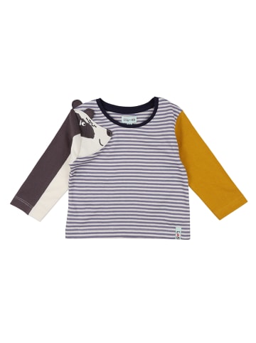 Lilly and Sid 2-delige outfit donkerblauw/grijs/geel