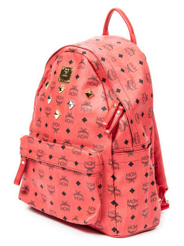 MCM Tweedehands rugzak koraalrood - (B)34 x (H)38 x (D)14 cm