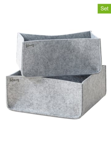 Lifeney 2er-Set: Schubladenorganizer in Hellgrau - (B)27 x (H)12