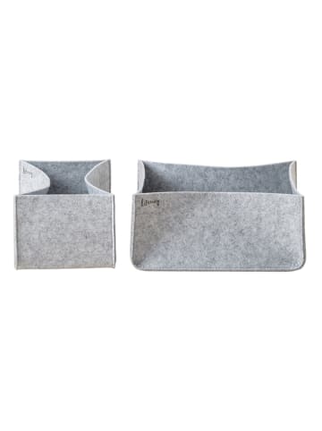 Lifeney 2er-Set: Schubladenorganizer in Hellgrau - (B)27 x (H)12