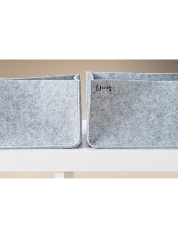 Lifeney 2er-Set: Schubladenorganizer in Hellgrau - (B)27 x (H)12