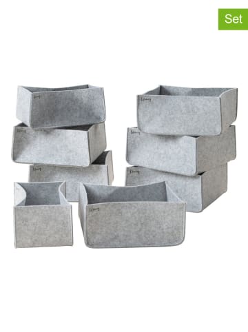 Lifeney 8er-Set: Schubladenorganizer in Hellgrau - (B) 54 x (T) 90