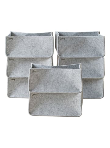 Lifeney 8er-Set: Schubladenorganizer in Hellgrau - (B) 54 x (T) 90