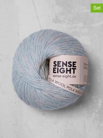 SENSE EIGHT Włóczki (5 szt.) "Pola Wool" w kolorze błękitnym - 5x 100 g