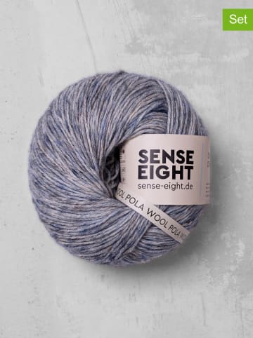 SENSE EIGHT Włóczki (5 szt.) "Pola Wool" w kolorze niebieskim - 5x 100 g