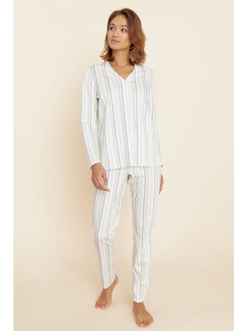 Féraud Pyjama in Weiß/ Grau
