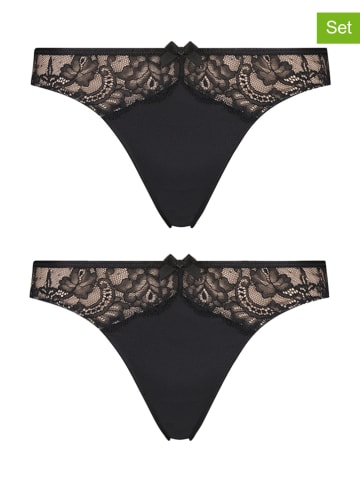 Hunkemöller 2er-Set: Strings "Teddy" in Schwarz