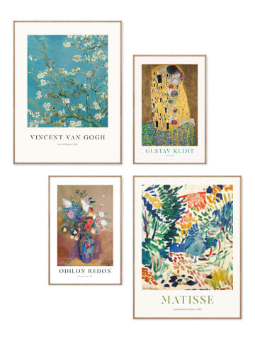 Orangewallz 4-delige set: ingelijste kunstdrukken