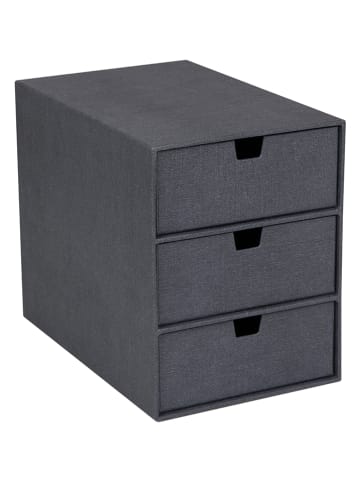 BigsoBox Pudełko "Ingid" w kolorze czarnym z szufladami - 16 x 20,5 x 25 cm