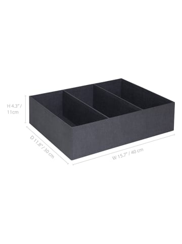 BigsoBox Organizer "Vidar" w kolorze czarnym do szuflady - 40 x 11 x 30 cm