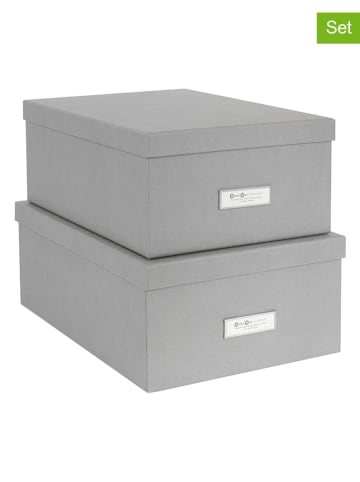 BigsoBox 2-delige set: opbergboxen "Ulrika" grijs