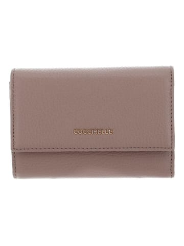 COCCINELLE Skórzany portfel w kolorze szarobrązowym - 14 x 10 cm