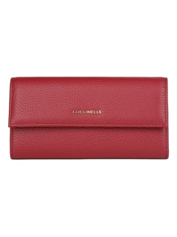 COCCINELLE Skórzany portfel w kolorze czerwonym - 18 x 10 cm