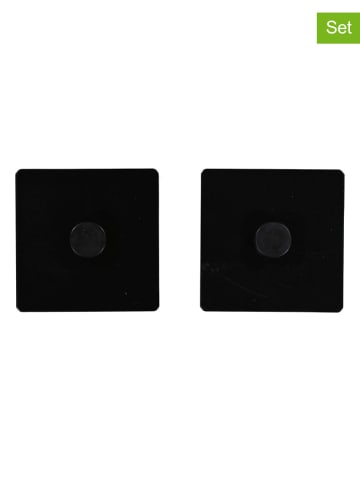 Wenko 2er-Set: Wandhaken "Turbo-Loc® Adapter" in Schwarz - (L)6,3 x (B)6,3 cm