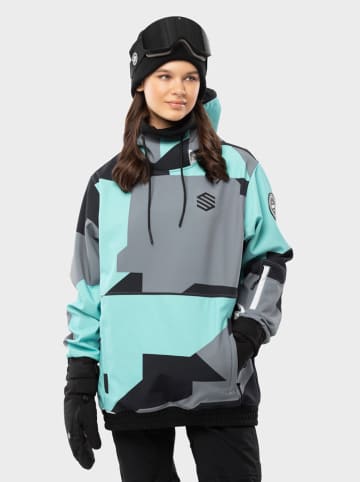 Siroko Softshell Ski-/ Snowboardjacke "Ushuaia" in Türkis/ Grau