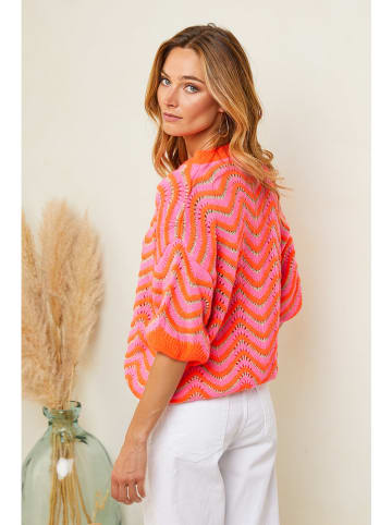Joséfine Sweter "Daylan" w kolorze różowo-pomarańczowym
