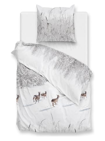 Zo!Home Flanellen beddengoedset "Snowy" wit