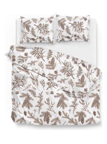 Zo!Home Flanellen beddengoedset "Esme" wit/lichtbruin