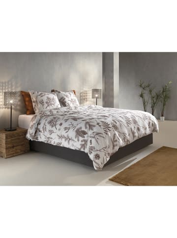 Zo!Home Flanellen beddengoedset "Esme" wit/lichtbruin