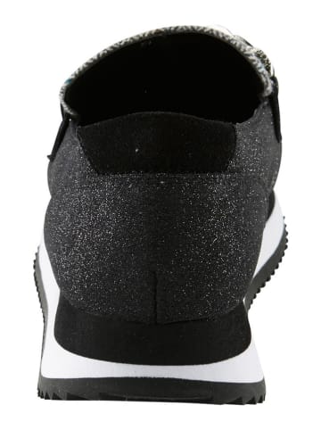 Heine Slipper in Schwarz/ Grau