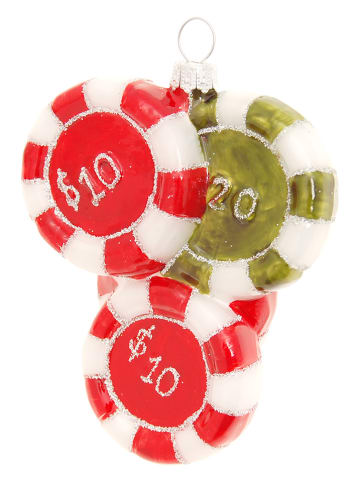 Kerstboomornament "Tokens" rood - (L)10 cm