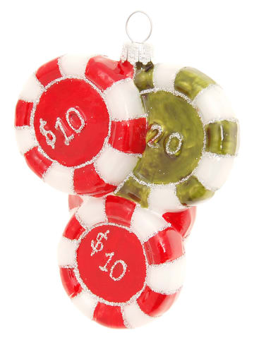 Krebs Glas Lauscha Kerstversiering "Tokens" rood - (L)10 cm