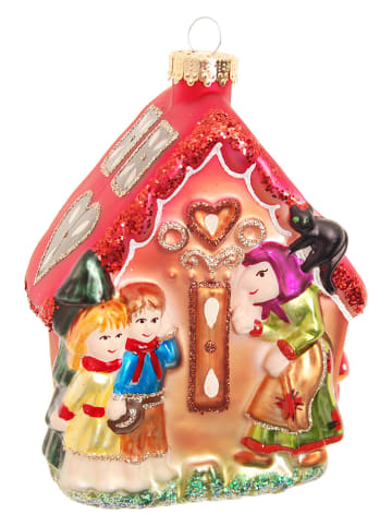 Krebs Glas Lauscha Kerstversiering "Gemberkoekenhuis" meerkleurig - (L)13 cm