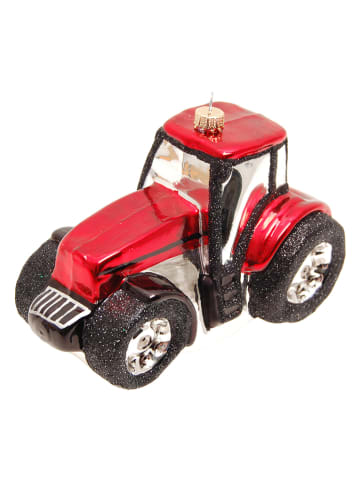 Krebs Glas Lauscha Christbaumornament 'Roter Traktor" in Rot - (L)15 cm