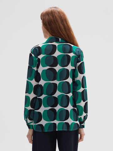 OPUS Blouse "Fumine witty" groen/wit
