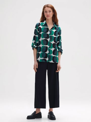 OPUS Blouse "Fumine witty" groen/wit