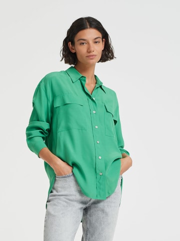 OPUS Bluzka "Folias" w kolorze zielonym
