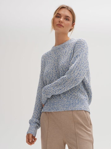 OPUS Sweter "Porunu" w kolorze kremowo-niebieskim